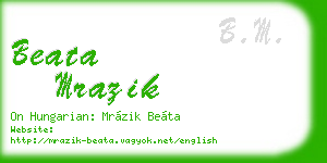 beata mrazik business card